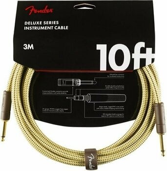 Instrument Cable Fender Deluxe Series Yellow 3 m Straight - Straight - 1