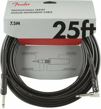 Instrument Cable Fender Professional Series Black 7,5 m Straight - Angled - 1