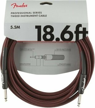 Nástrojový kabel Fender Professional Series Červená 5,5 m Rovný - Rovný - 1
