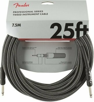 Nástrojový kabel Fender Professional Series Šedá 7,5 m Rovný - Rovný - 1