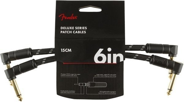 Adapter/Patch Cable Fender Deluxe Series 099-0820-087 Black 15 cm Angled - Angled