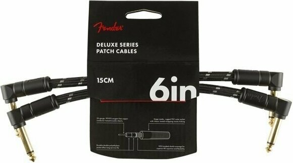 Adapter/Patch Cable Fender Deluxe Series 099-0820-087 Black 15 cm Angled - Angled - 1