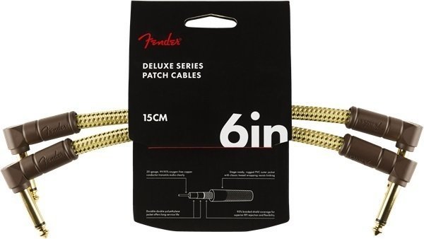 Adapter/Patch Cable Fender Deluxe Series 099-0820-088 Yellow 15 cm Angled - Angled