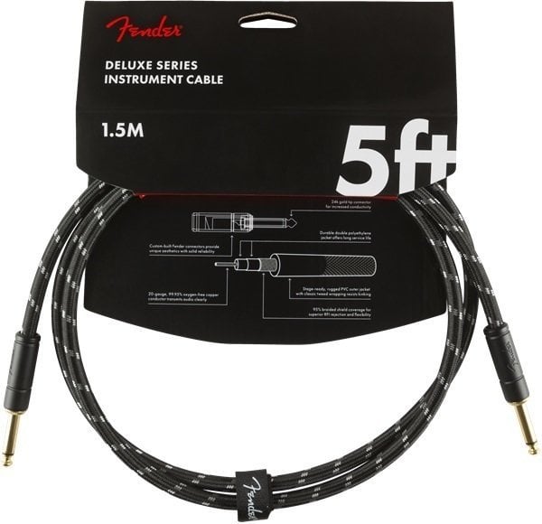 Kabel za glasbilo Fender Deluxe Series Črna 150 cm Ravni - Ravni