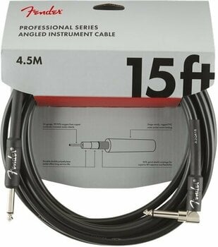 Instrument Cable Fender Professional Series Black 4,5 m Straight - Angled - 1