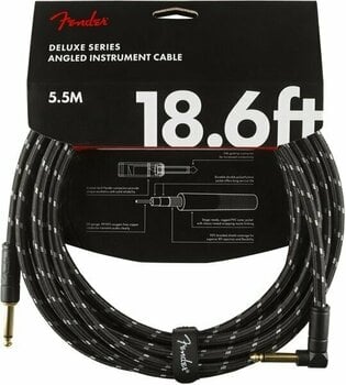Instrument Cable Fender Deluxe Series Black 5,5 m Straight - Angled - 1