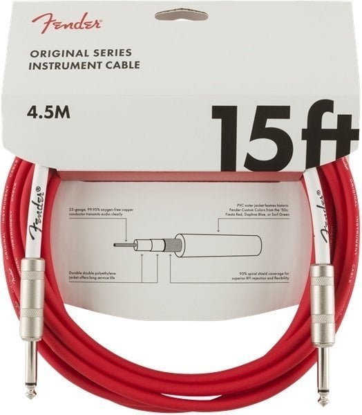 Câble pour instrument Fender Original Series Rouge 4,5 m Droit - Droit