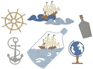 Template Sizzix 662546 Cutting Template Ship In A Bottle 7 pcs