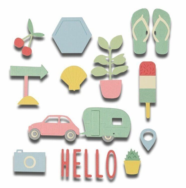 Šablona Sizzix 662547 Šablona za rezanje Poletje 17 kos