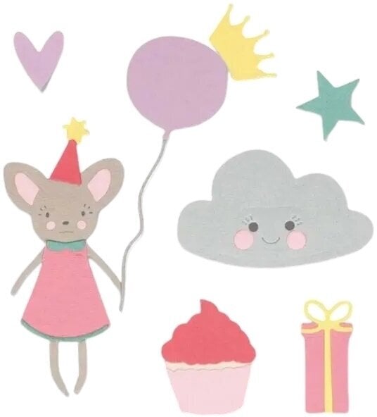 Template Sizzix 662591 Cutting Template Girls' Birthday 17 pcs