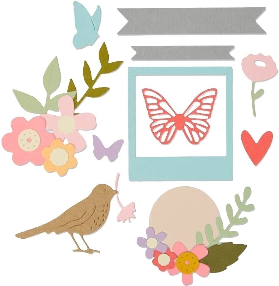 Modèle Sizzix 662679 Kit de gabarits de découpe Licorne florale 27 pièces