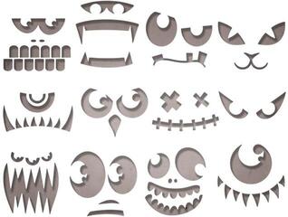 Mall Sizzix 663090 Skärmall Läskiga ansikten 12 st