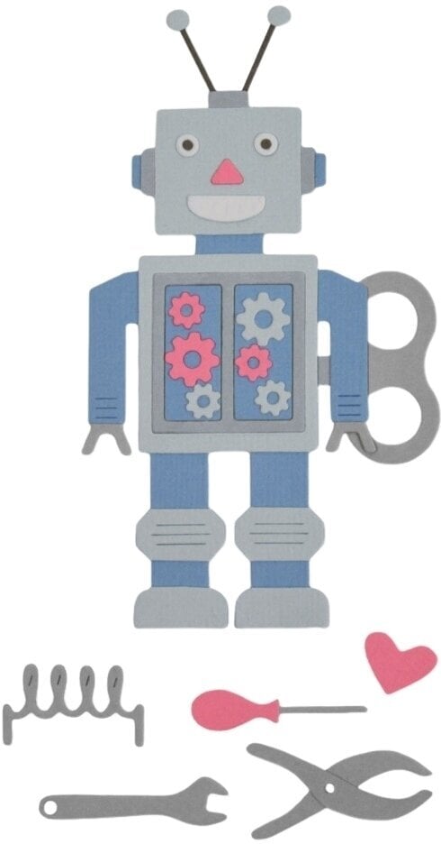 Modèle Sizzix 663315 Kit de gabarits de découpe Robot 11 pièces