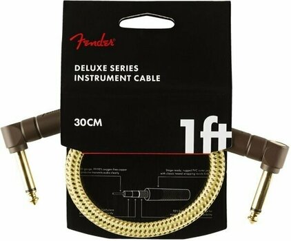 Cablu Patch, cablu adaptor Fender Deluxe Series 099-0820-097 Galben 30 cm Oblic - Oblic - 1
