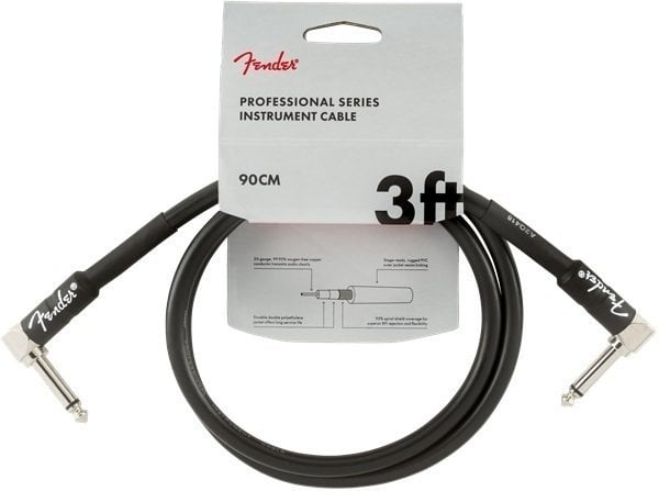 Povezovalni kabel, patch kabel Fender Professional Series A/A Črna 90 cm Kotni - Kotni