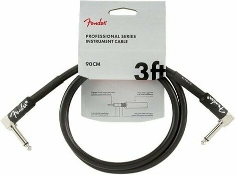 Povezovalni kabel, patch kabel Fender Professional Series A/A Črna 90 cm Kotni - Kotni - 1