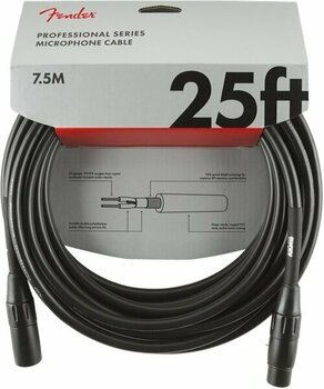 Microphone Cable Fender Professional Series Black 7,5 m - 1
