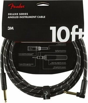 Instrument Cable Fender Deluxe Series Black 3 m Straight - Angled - 1