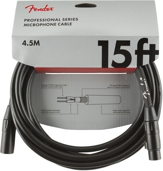 Microphone Cable Fender Professional Series Black 4,5 m