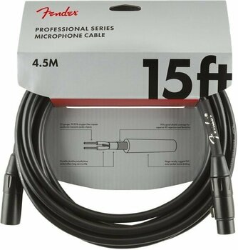Cablu complet pentru microfoane Fender Professional Series Negru 4,5 m - 1