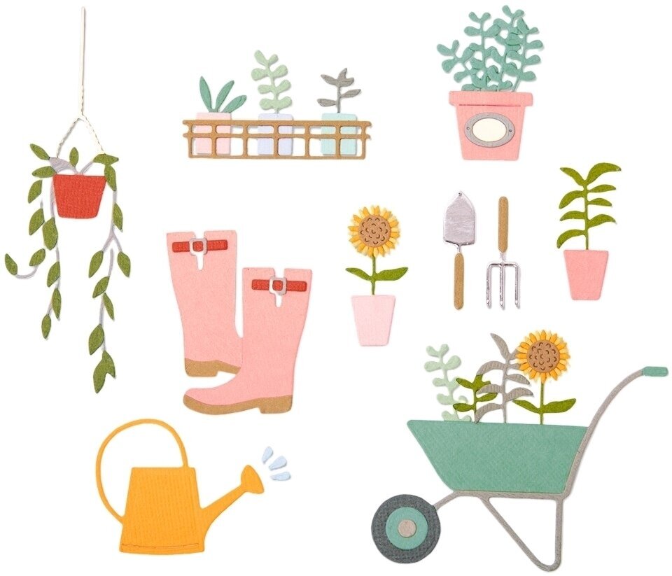 Modèle Sizzix 664379 Kit de gabarits de découpe Géométrie et fleurs 23 pcs