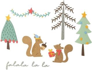 Template Sizzix 664451 Cutting Template Christmas Squirrels 10 pcs