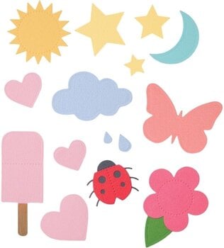Template Sizzix 665185 Cutting Template Summer Shapes 16 pcs - 1