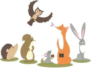 Šablona Sizzix 666240 Šablona za rezanje Gozdne živali 10 Kosov