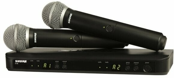 Conjunto de microfone de mão sem fios Shure BLX288E/PG58 H8E: 518-542 MHz - 1