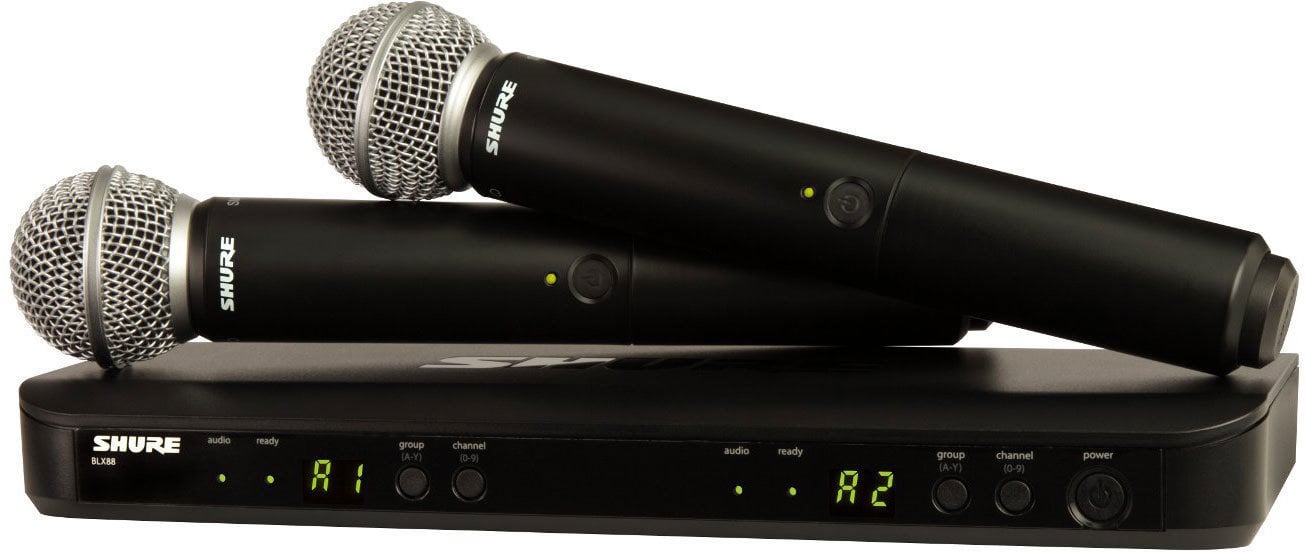 Set Microfoni Palmari Wireless Shure BLX288E/SM58 H8E: 518-542 MHz