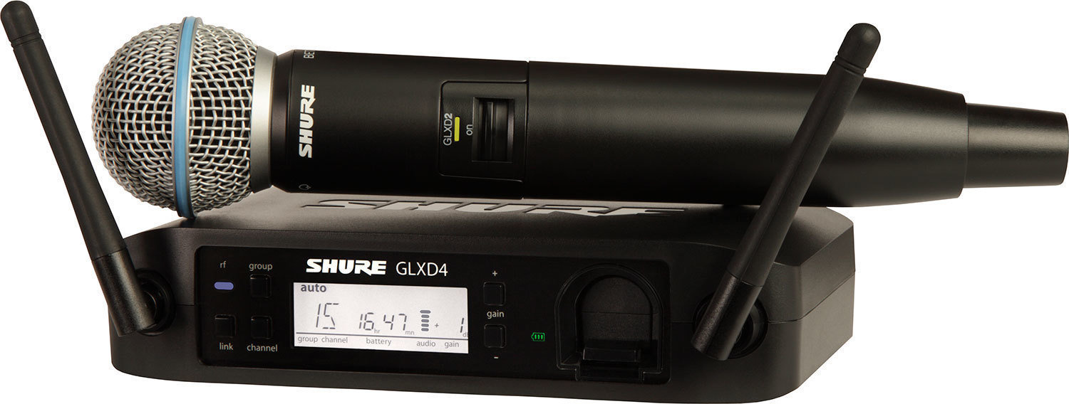 Ručný bezdrôtový systém, handheld Shure GLXD24E/B58 Z2: 2404-2478 MHz