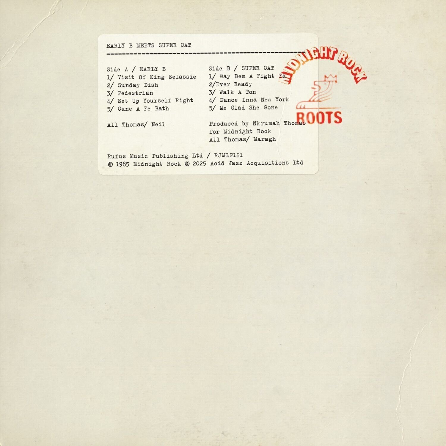 Vinylplate Early B & Super Cat Early B Meets Super Cat (Reissue) (LP)