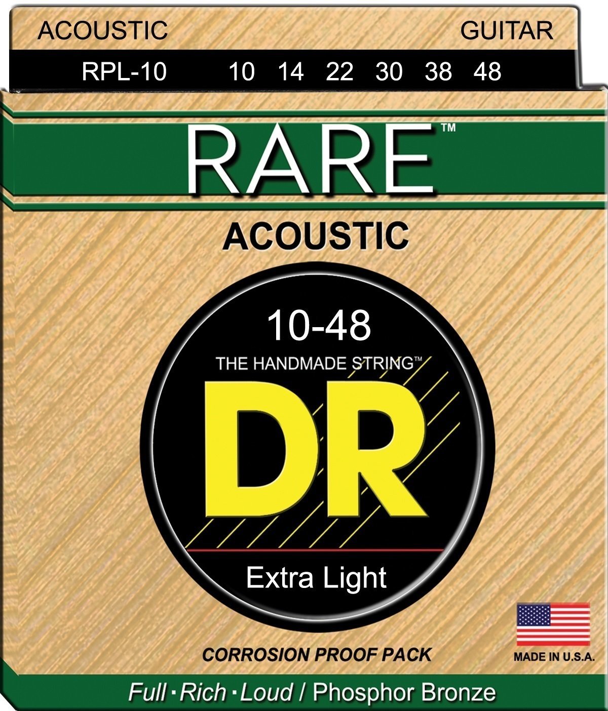 Cordes de guitares acoustiques DR Strings RPL-10 Rare