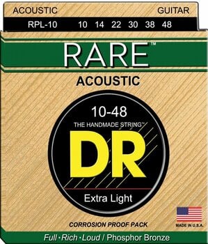 Struny do gitary akustycznej DR Strings RPL-10 Rare - 1