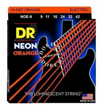 Elektromos gitárhúrok DR Strings NOE-9 Neon - 1