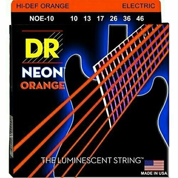 Cordas para guitarra elétrica Mi DR Strings NOE-10 Neon - 1
