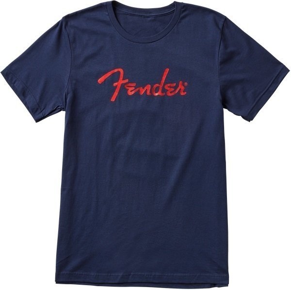 T-shirt Fender T-shirt Foil Spaghetti Logo Unisex Bleu L
