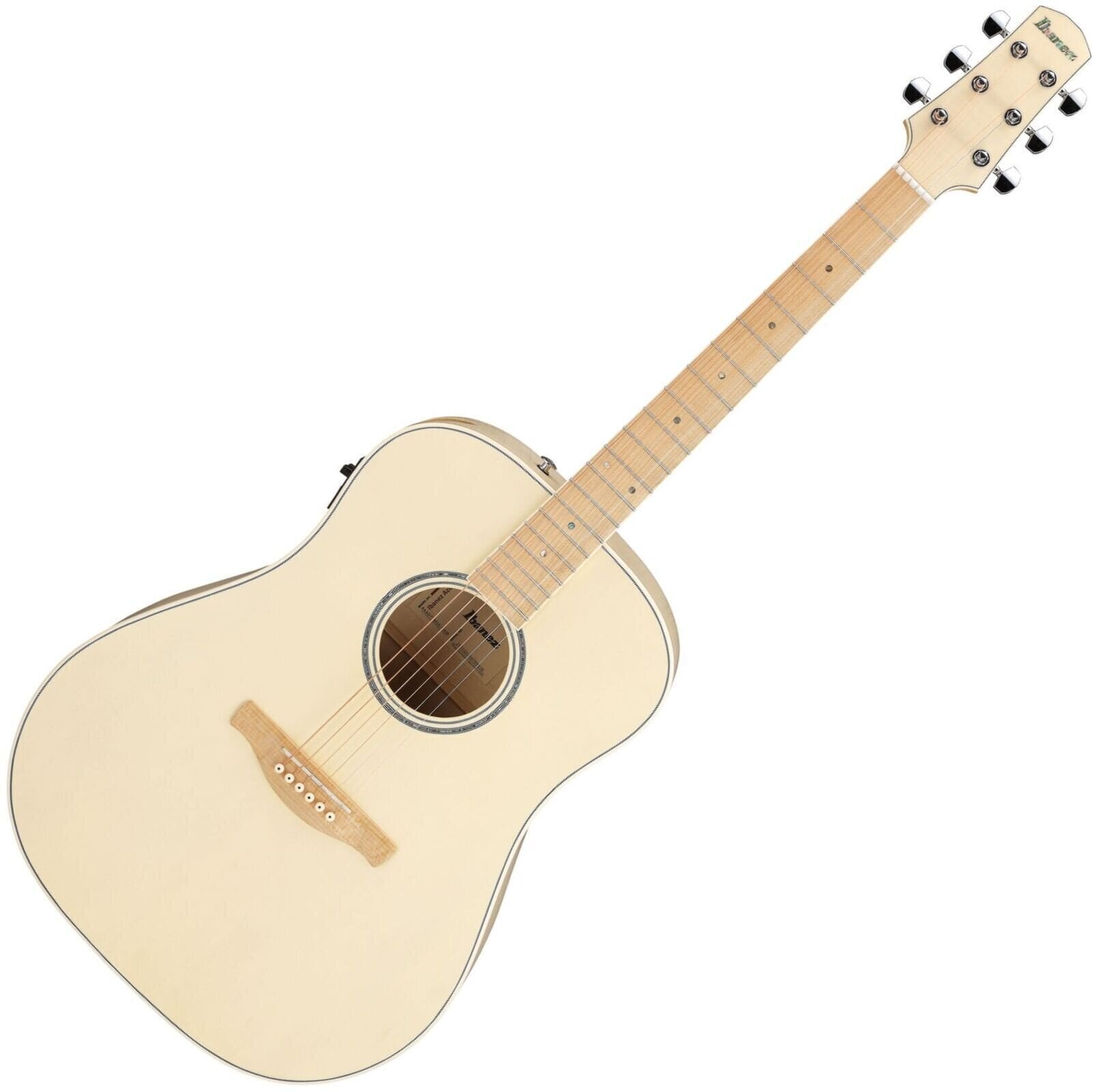 Elektroakustická kytara Dreadnought Ibanez AAD77M1E-OAW Open Pore Antique White Elektroakustická kytara Dreadnought