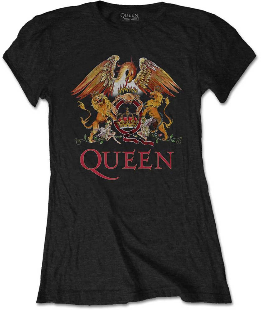 T-shirt Queen T-shirt Classic Crest Femme Black S