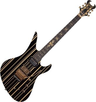 Električna gitara Schecter Synyster Custom-S Black/Gold Pinstripes Električna gitara - 1