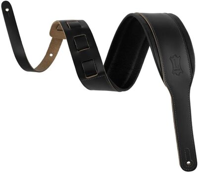 Guitar strap Levy's Amped Leather Black Guitar strap - 1