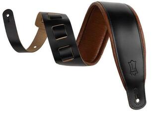 Guitar strap Levy's Amped Leather Black/Tan Guitar strap
