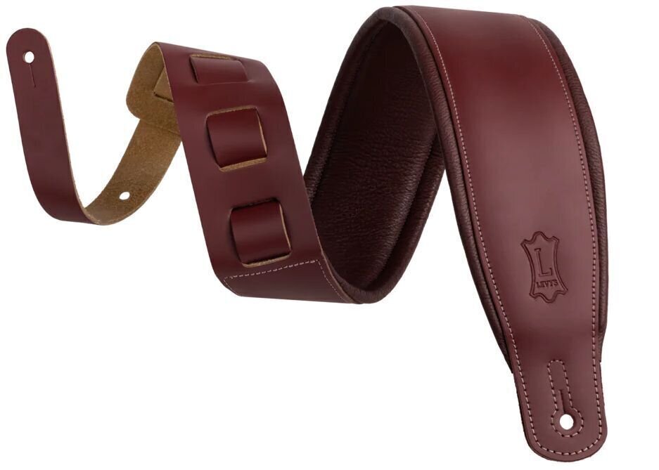 Каишка за китара Levy's Amped Leather Burgundy Каишка за китара