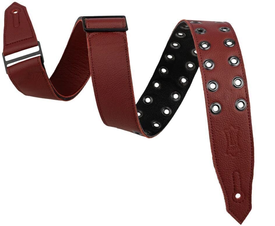 Каишка за китара Levy's Rebel Leather Oxblood/Eyelet Каишка за китара