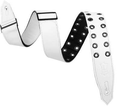 Каишка за китара Levy's Rebel Leather White/Eyelet Каишка за китара - 1