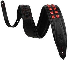 Guitar strap Levy's Rebel Leather Black/Red Guitar strap