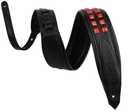 Каишка за китара Levy's Rebel Leather Black/Red Каишка за китара - 1