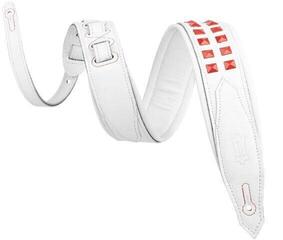 Guitar strap Levy's Rebel Leather White/Red Guitar strap