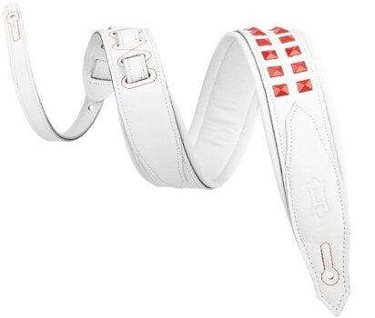 Каишка за китара Levy's Rebel Leather White/Red Каишка за китара - 1