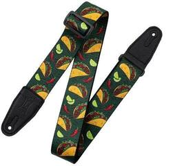 Textile guitar strap Levy's Tasty Grooves Green Taco Time Textile guitar strap